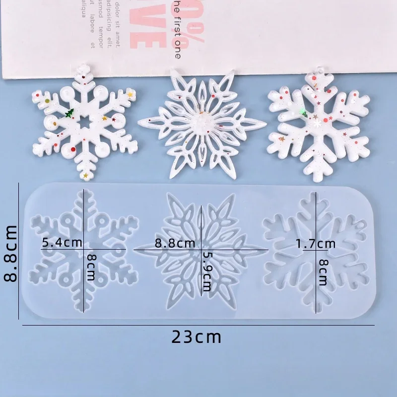 Christmas Resin Molds, Snowflake Silicone Mold Resin Ornament Molds for Epoxy Resin, Snowflake Resin Mold for Casting Christmas