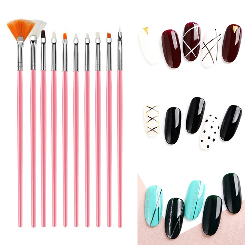 15 قطعة قلم رسم ذاتي الصنع UV جل فرش اللوحة مانيكير أداة مسمار الفن القلم فرش مجموعة متعددة الوظائف خط المشارب نحت فرشاة