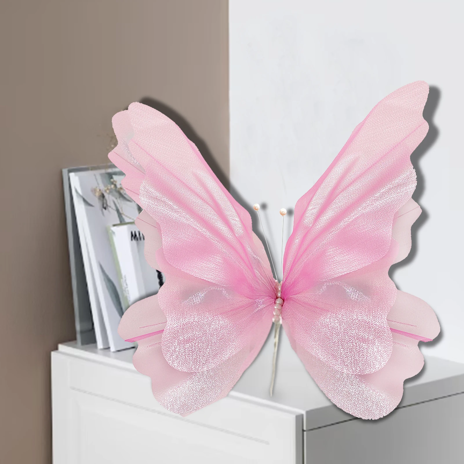 Z30 50cm Big Simulation Butterfly 3D Outdoor Shopping Mall Wedding Festival Decoration Hollow Large Hanging Gauze Fake Butterfly