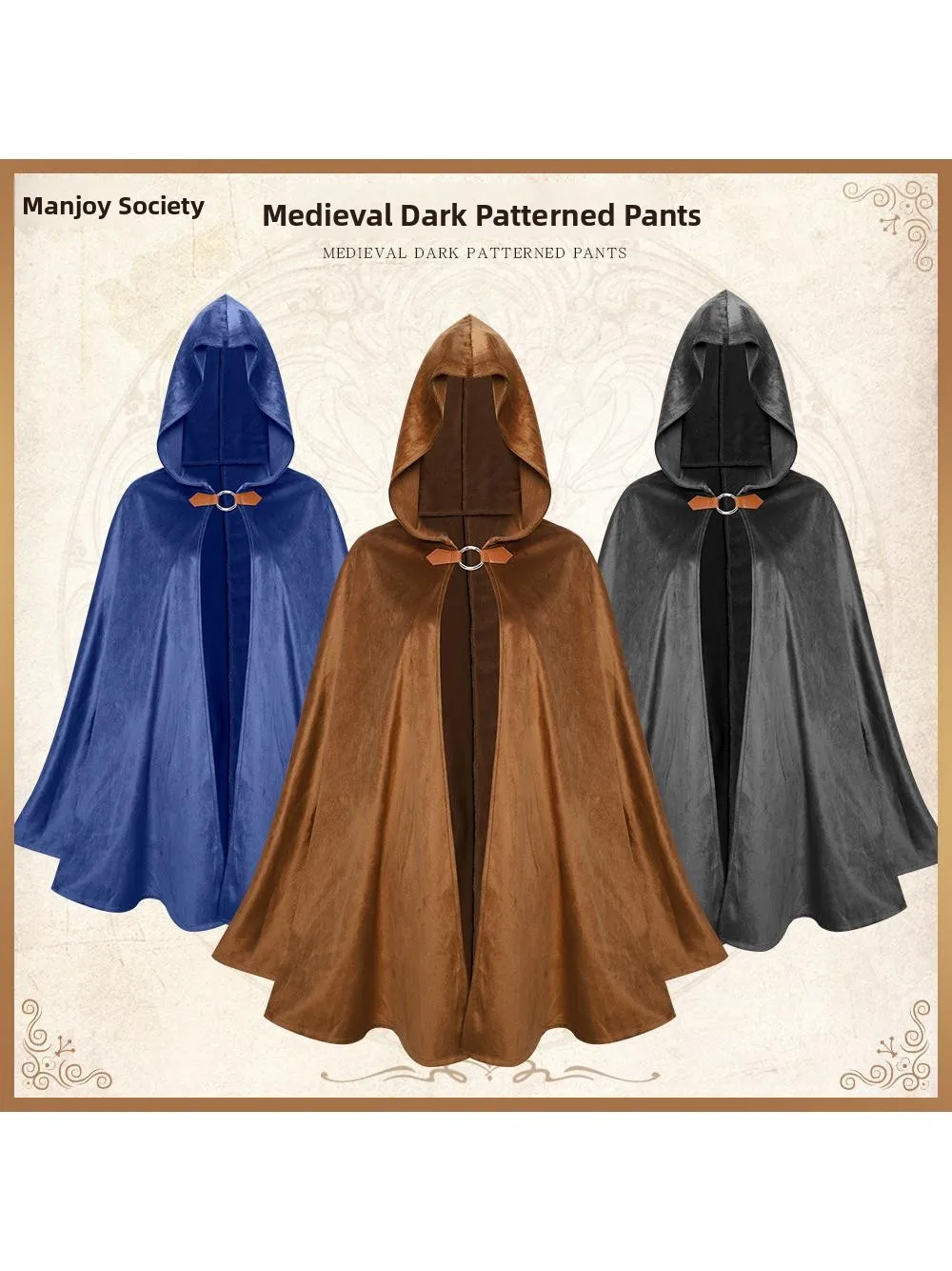 

New Vintage Suede Hooded Robe loween Par Costume Women's Ethnic Clothing Stage Performance Traditional Chinese Sle