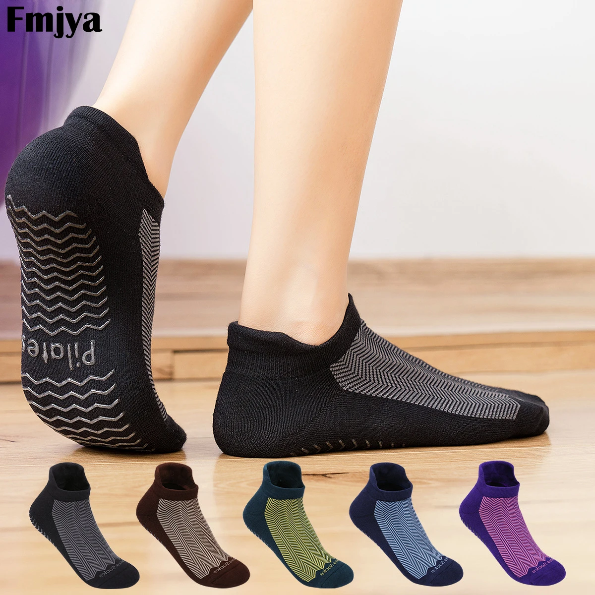 

Носки для йоги для женщин, нескользящие дышащие носки для пилатеса, женские носки для фитнеса, спорта, балета, танцев, тапочки для тренировок на полу