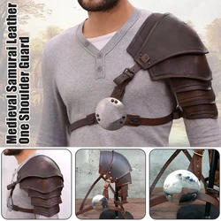 Medieval Viking Single Shoulder Armor Adjustable PU Leather Gladiator Knight Pauldrons Pirate Warrior Cosplay Costume