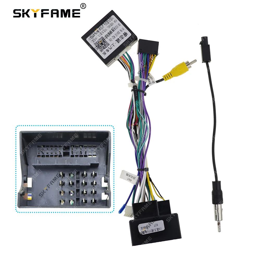 

SKYFAME Car Android 16pin Wiring Harness Cable With Canbus Box Adapter Decoder For MG Extender Maxus T60 T70 V80 G50 Pickup