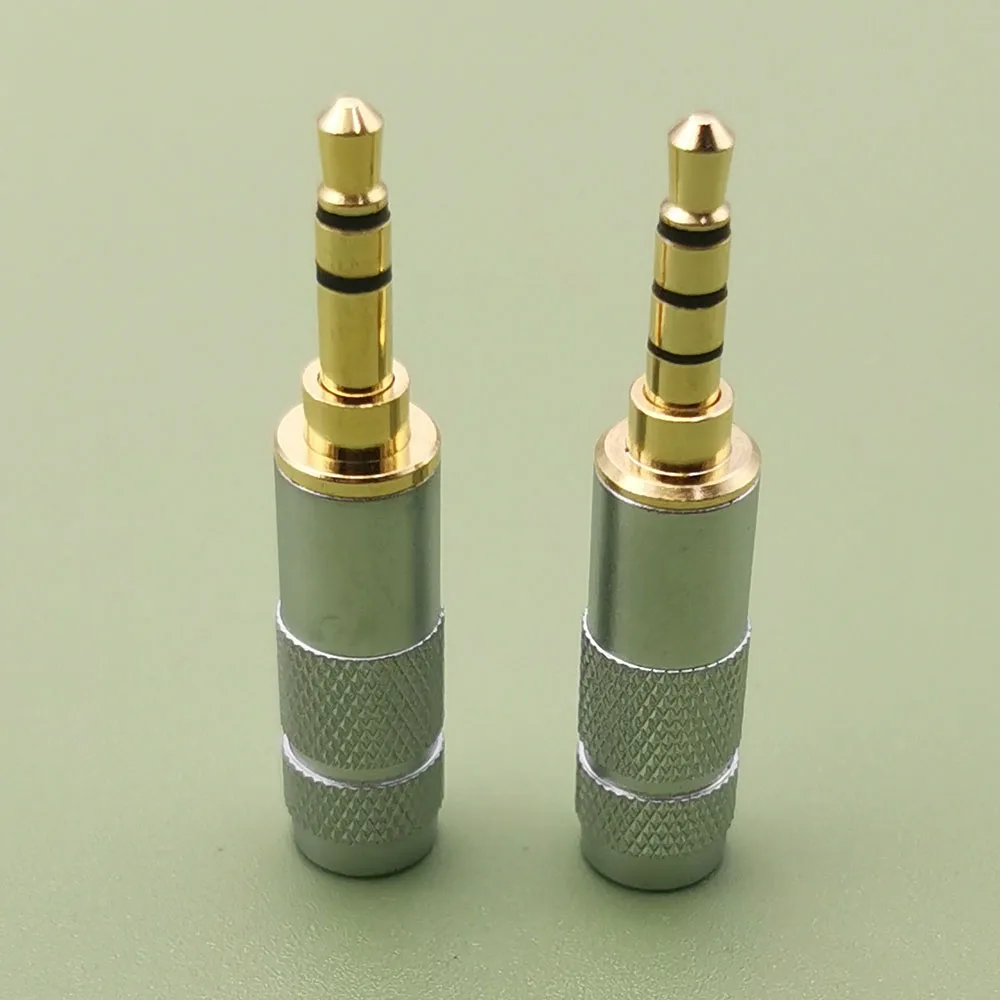 

10pcs Gold Plated DIY 3.5mm Jack Audio Plug Conector 3 4 Pole Earphone Connector For Soldering Hifi Headphone Upgrade Wire