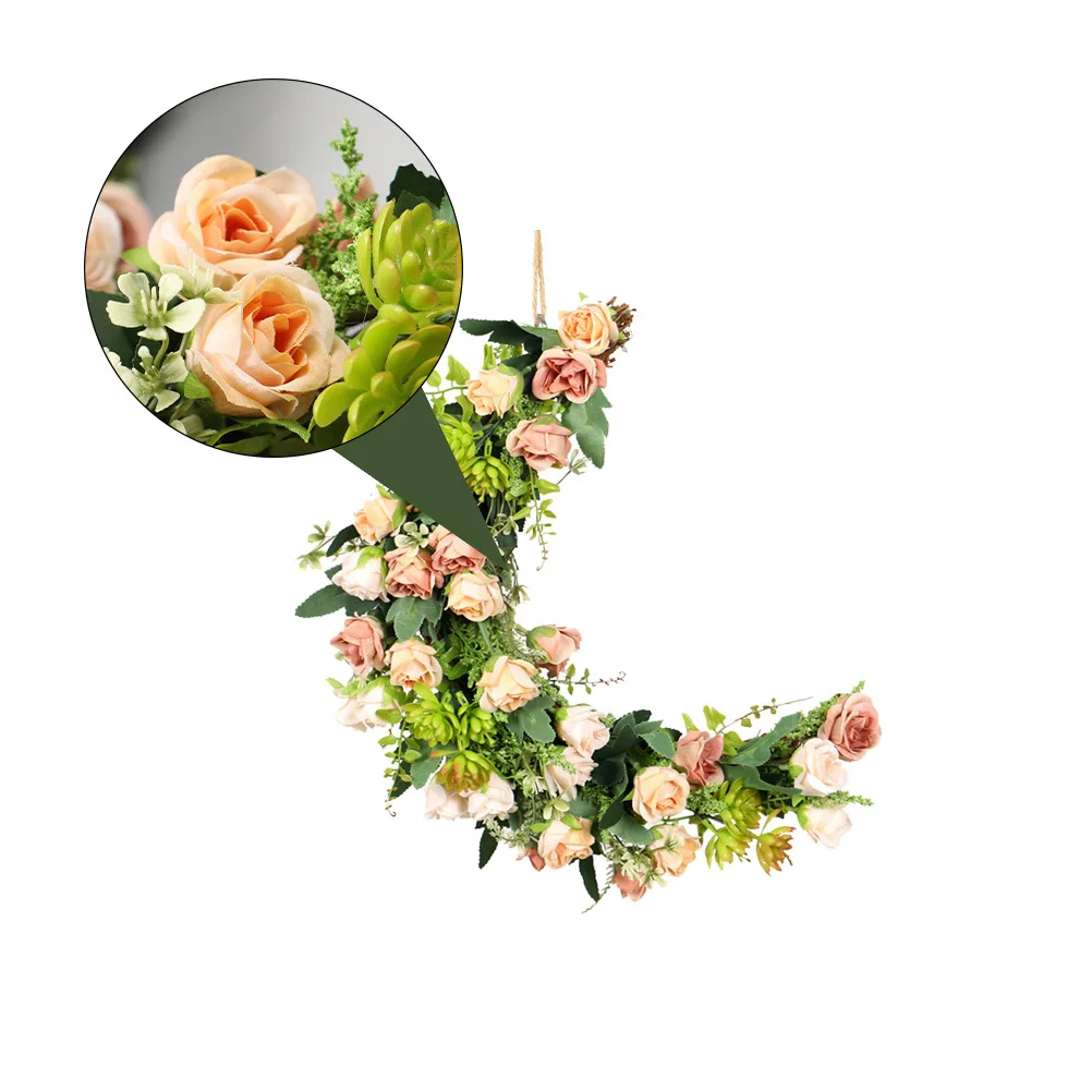 

1Pcs Artificial Rose Hanging Pendant Flower Vine Decoration Wedding Party Garden Balcony Outdoor Home Fake Flower Hanging