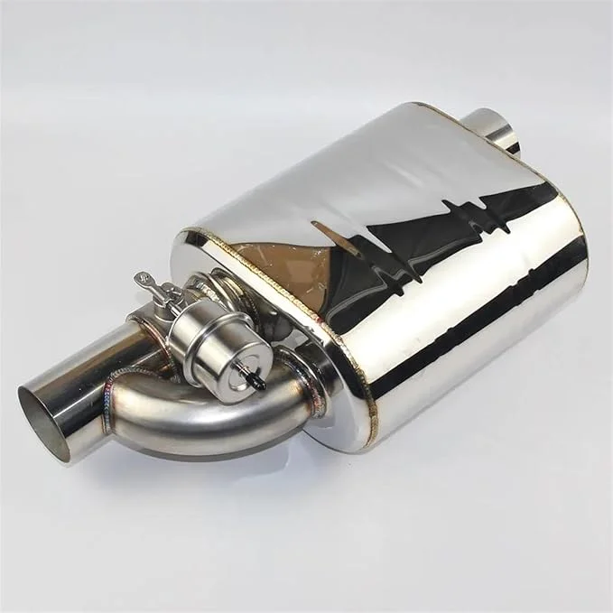 2-3 Inch Adjustable Valve Stainless Steel Exhaust Muffler Tip Single Pipe + Wireless Remote Controller for Jeep Wrangler
