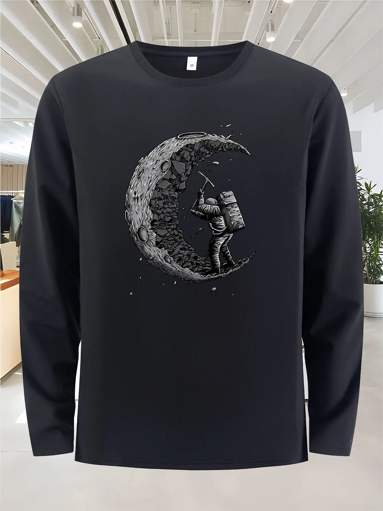 Men 100% Cotton Long Sleeve T Shirt Crew Neck Casual Comfort Versatile Basic Top Outdoor Leisure Spring Autumn Clothes