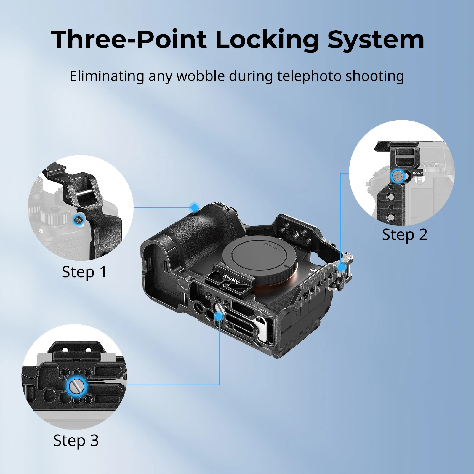 SmallRig Camera Cage for Sony Alpha 1 II / Alpha 9 III with Arca-Swiss Quick Release Plate 1/4 Holes ARRI Holes 5642