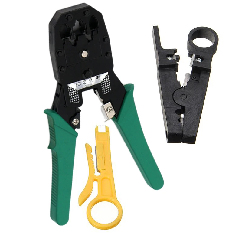 11Pcs RJ45 Network Tools Cable Wire Tester Crimping Cutter Punch Down RJ11 RJ12 RJ45 Computer LAN Crimper Tool Kit