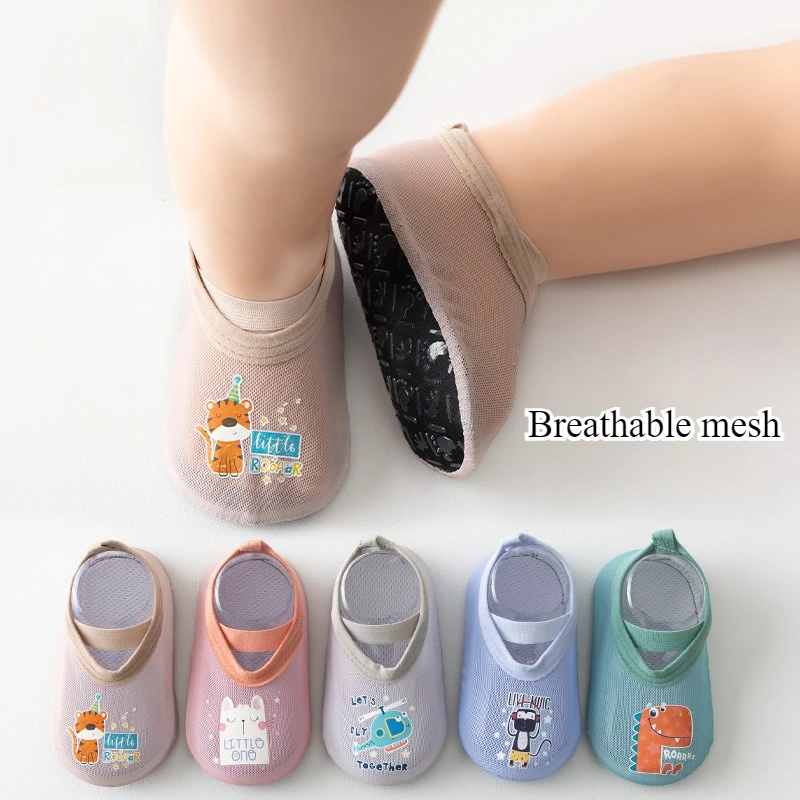 

Summer Thin Baby Indoor Shoes Children Mesh Swim Pool Beach Anti-slip Socks with Straps Early Education Shoes Safety Slippers