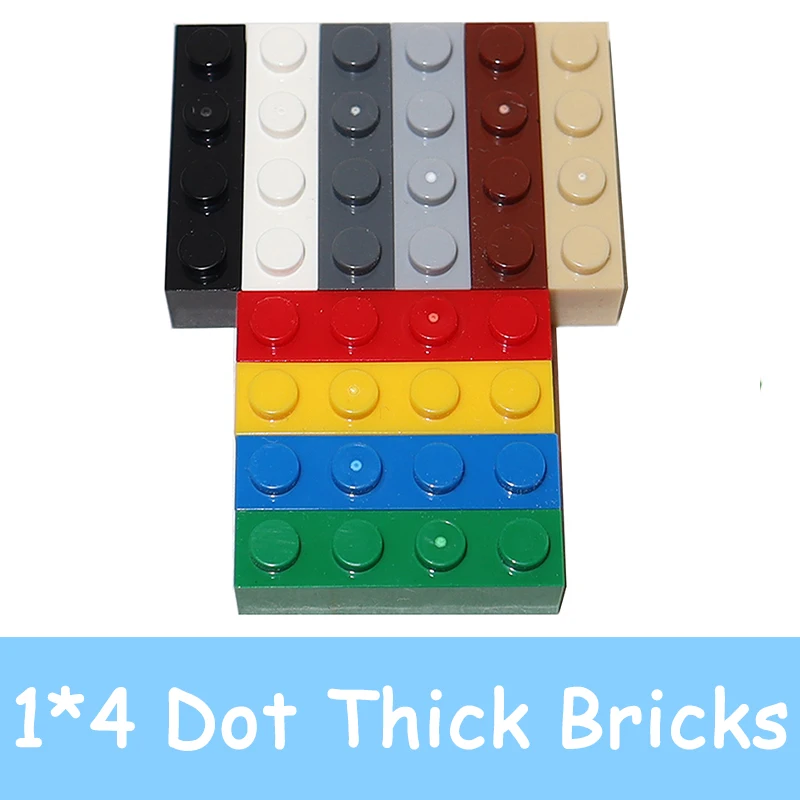 

40PCS MOC Assemble Particles 3010 3066 1x4 Bricks Dots Thick 1*4 Building Blocks DIY Educational Creative Toy for Kids