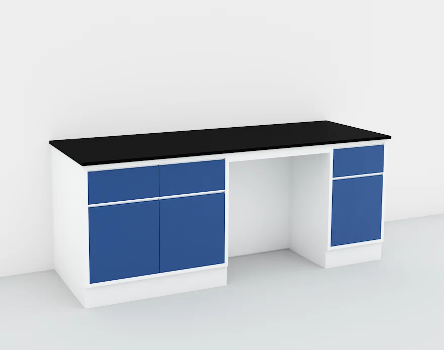 LB-FM-10 مقعد مختبر حائط مثبت على الأرض مع أرفف كاشف/صنبور ماء/صنبور