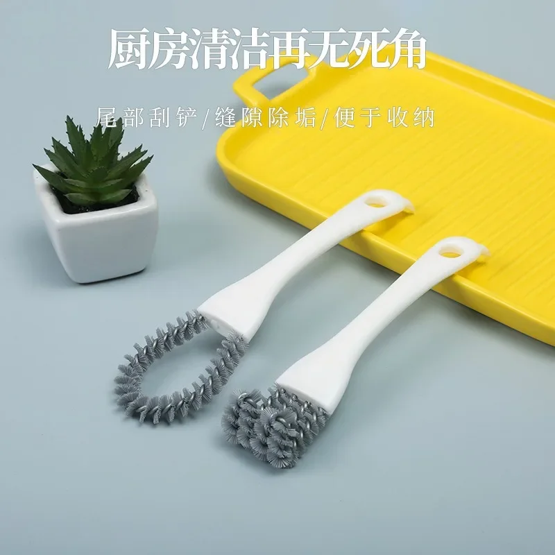 2 in 1 BBQ Grill Barbecue Cleaning Brush V-shaped Hooked Brush Scraper Multifunctional Grill Net Oven Baking Tray Kitchen Gadget