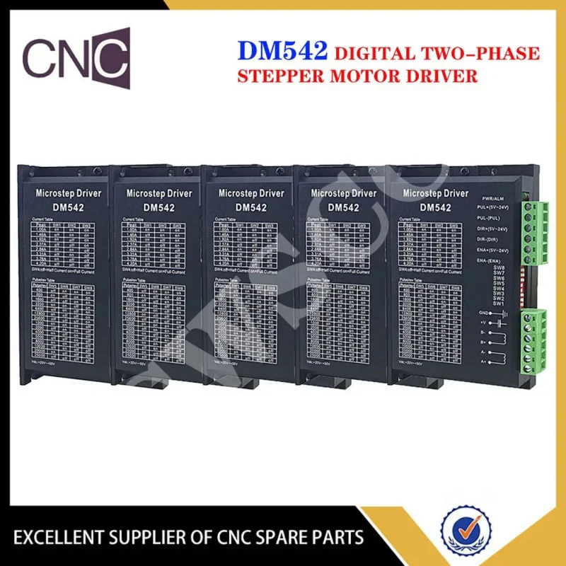 

5 Pcs Dm542 Stepper Cnc Controller Nema17 Nema23 Motor Driver 128 Subdivision DC 18-48V 4.2A 42 57 86 Motors