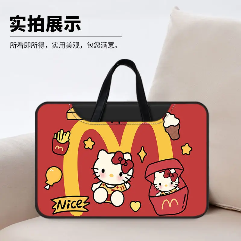 Miniso Stitch Sanrio Hello Kitty Laptop Bag Cute Large Capacity Tablet Storage Box Disney Cartoon Handbag 13.3 14 15.6 16 inches