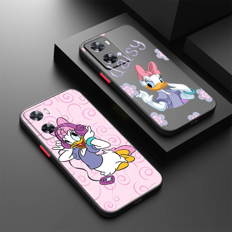 

Daisy Disney Cartoon Duck Frosted Translucent For OPPO X5 X3 A54S A5 A94 A16 A53S A57 A74 A72 A96 A98 A78 5G Soft Phone Case