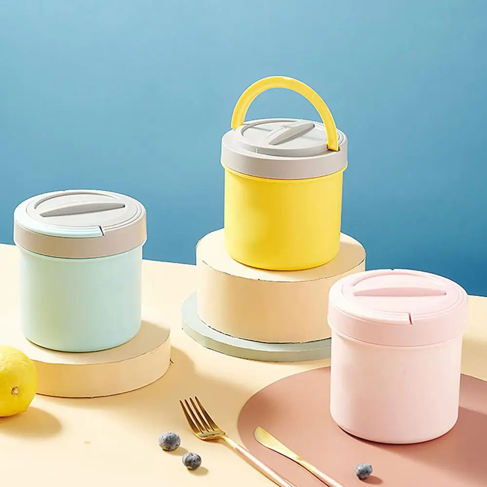 800ml/1200ml Stainless Steel Insulated Lunch Box 2 Tier Round Food Container with Leakproof Silicone Seal for Work, School