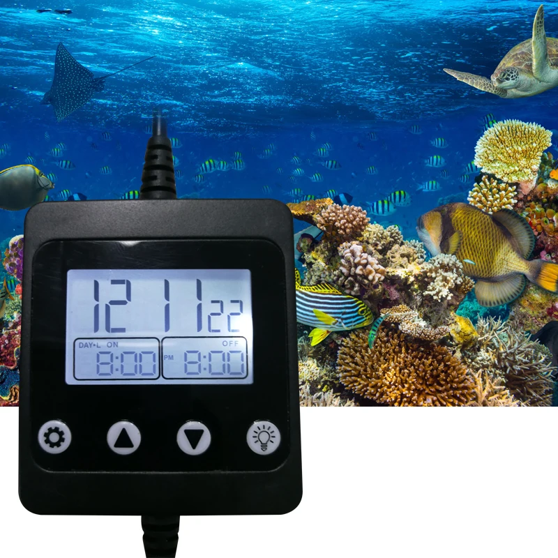 Aquarium LED Light Controller Dimmer Modulator with LCD Display for Fish Tank Intelligent Timing Dimming System Sunrise Sunset