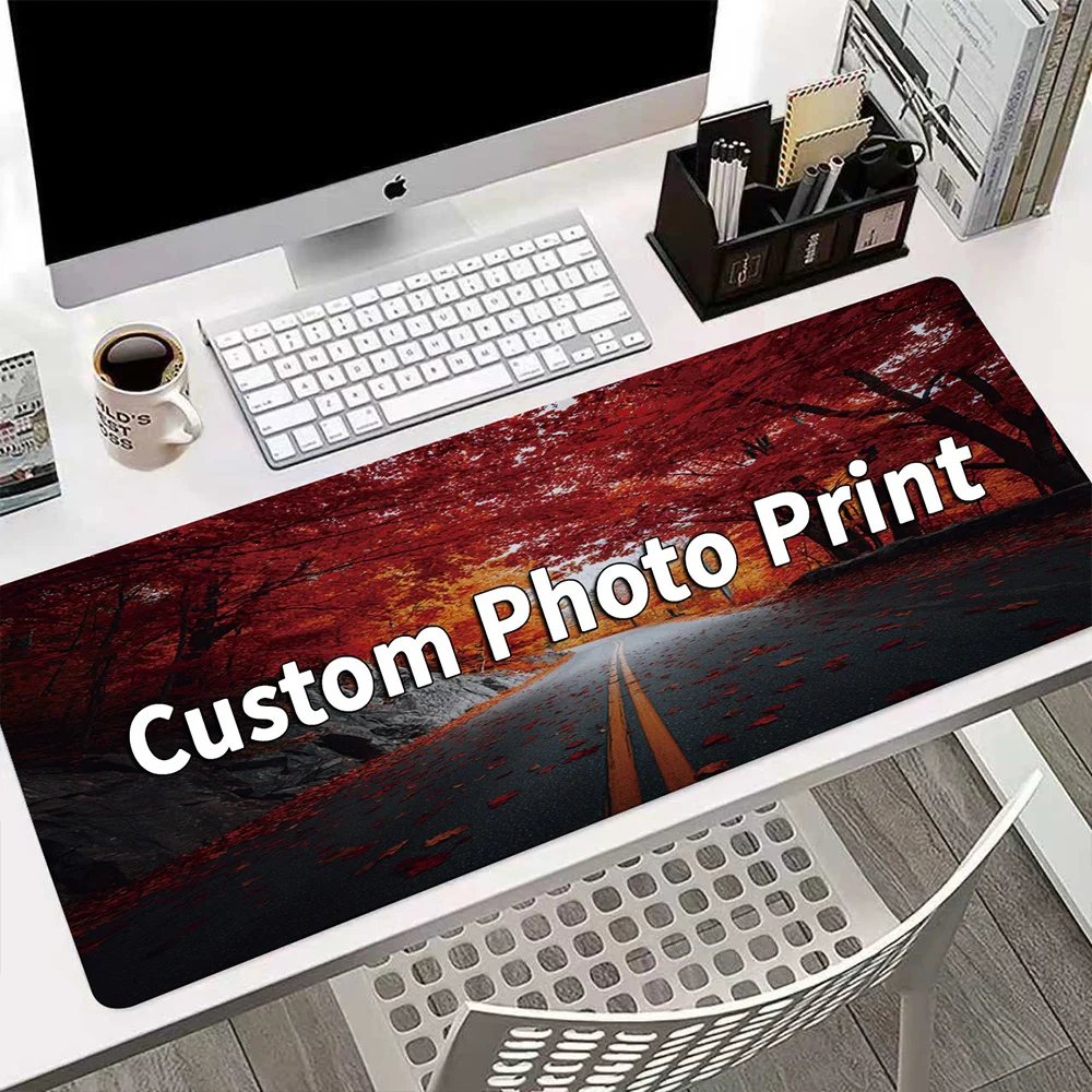 [2D Flat] 1pc Custom Personalized Autumn Maple Road Desk Mat Add Your Design Multi Sizes Office Gaming Decor