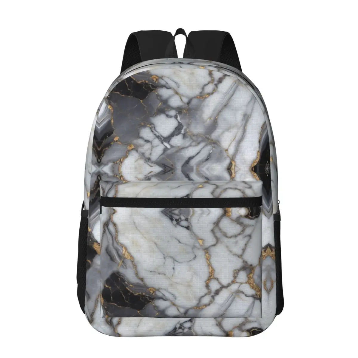 atinfor Weißgold Marmor Druck Frauen Rucksack Reise Weibliche Laptop Rucksack Student Büchertasche Schultasche für Teenager Mädchen