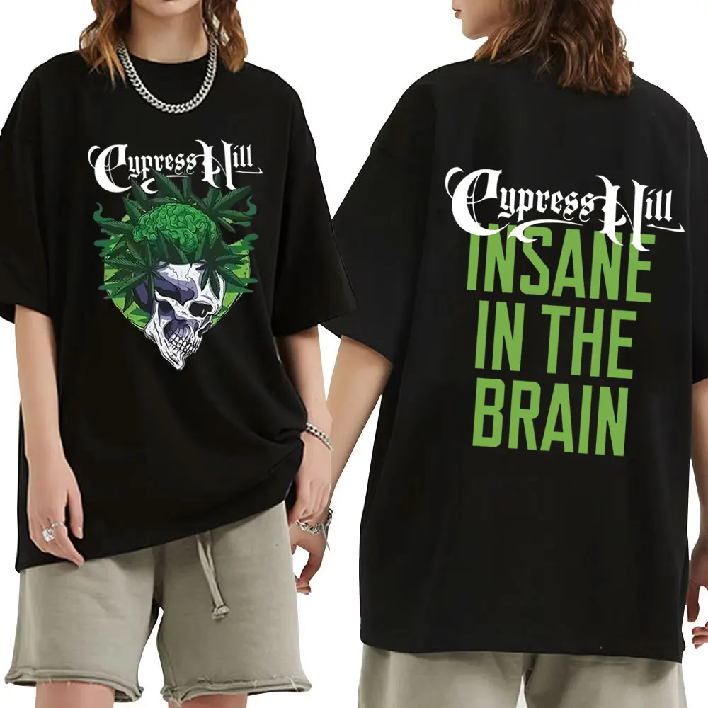 

Rapper Cypress Hill Black Sunday Insane in The Brain Graphic T-Shirts Summer Men's Women's Skeleton Hip Hop Oversized Streetwear