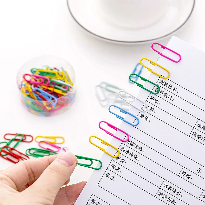 Creative Multi-functional Paper Clip Color Binding Needle Student Candy Color Paper Clip Korean Version Of 50 Pieces