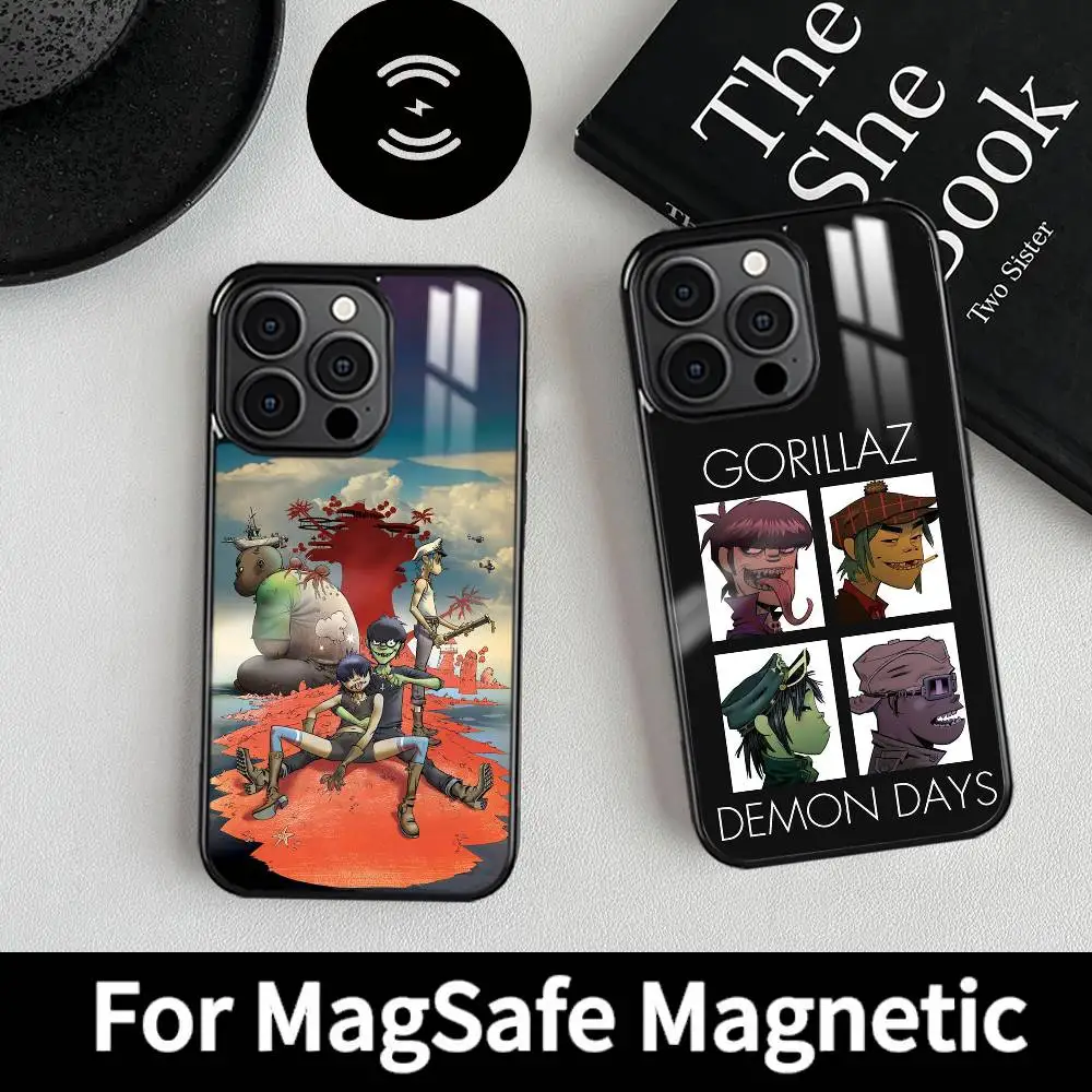 

Cartoon G-Gorillaz Phone Case MagSafe Magnetic For iPhone 16 15 14 13 12 11 Pro Plus Max Mini Wireless Charger Funda