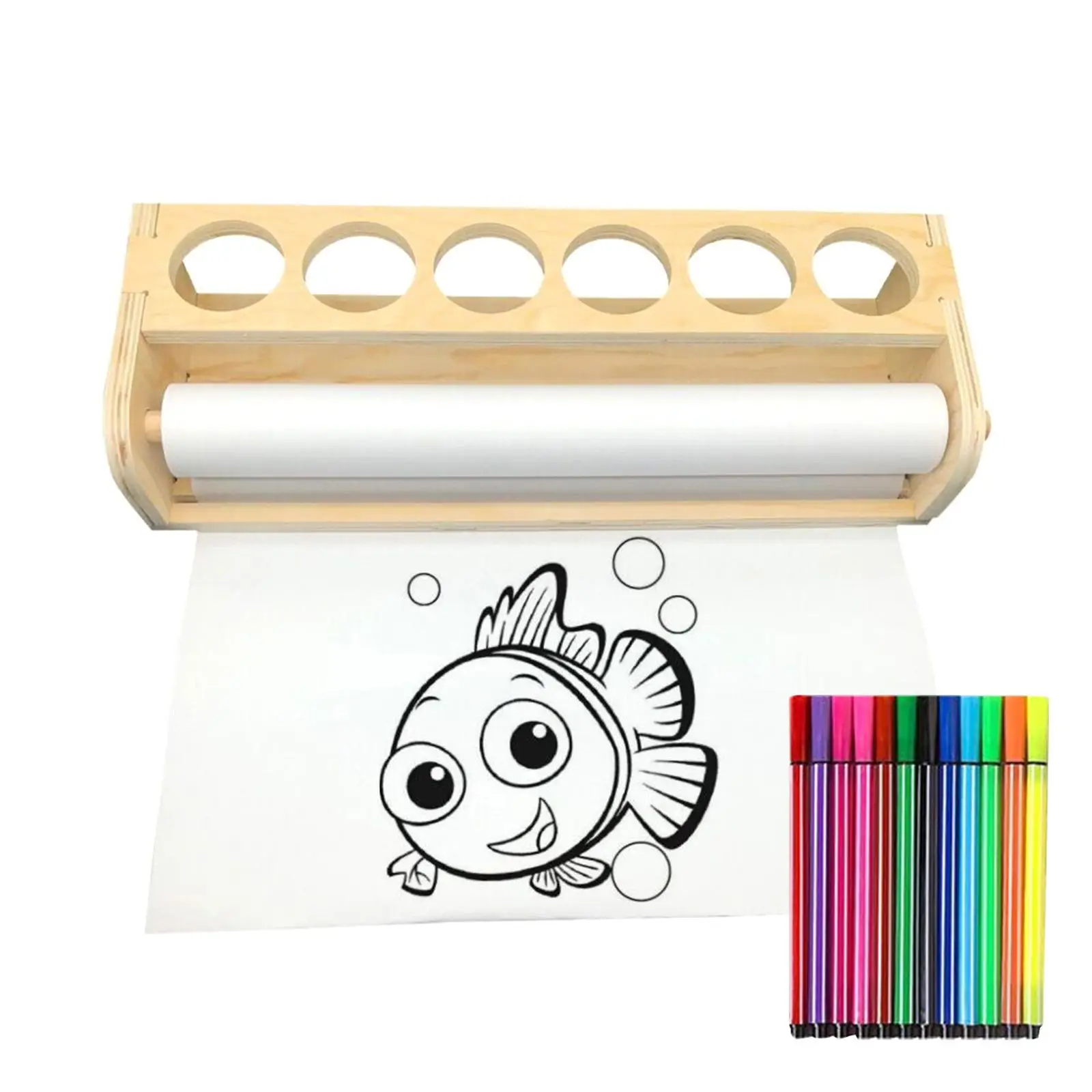 Craft Paper Roll Dispenser with Paper Roll Lightweight Paper Roll Easel Art Supplies for Kids Artwork Party Decorations