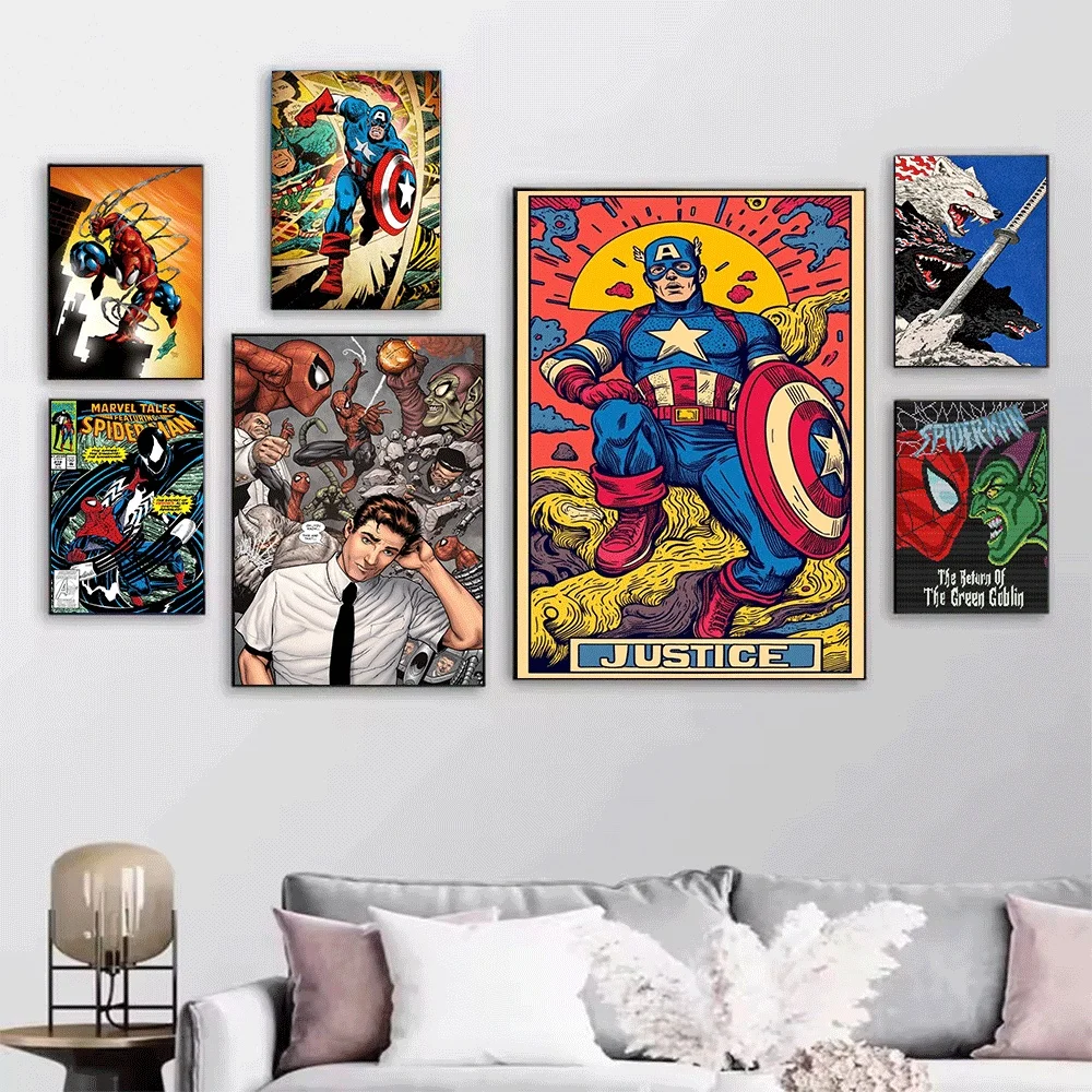 Avengers Doctor Doom Vintage Comic Cover Leinwand Wandkunstdruck Poster Ungerahmtes Leinwandgemälde Wohnzimmer Schlafzimmer Wanddekoration – Detail 2