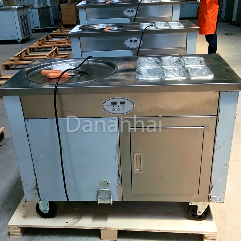 Stainless Steel Electric Deep Fried Ice Cream Roll Machine Commercial And Household Stir Fried Yogurt Maker