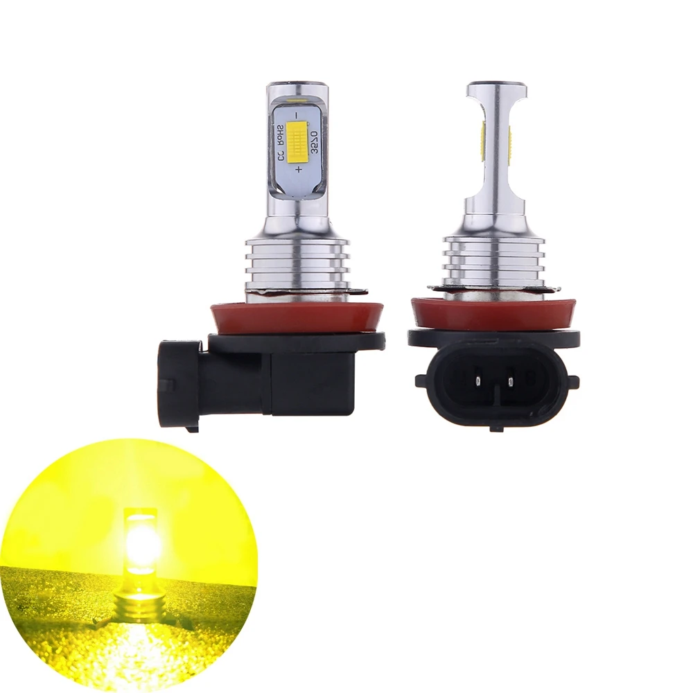 Luzes de nevoeiro LED amarelo Kit Lâmpadas de Conversão, H11, H8, H16, 80W, 4000LM, 3000K