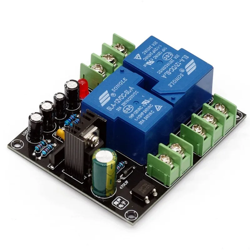 LM7812 Stabilized Voltage Dual 30A High Current Relay UPC1237 2.0 Dual Channel Horn Protection Board For Audio Amplifier