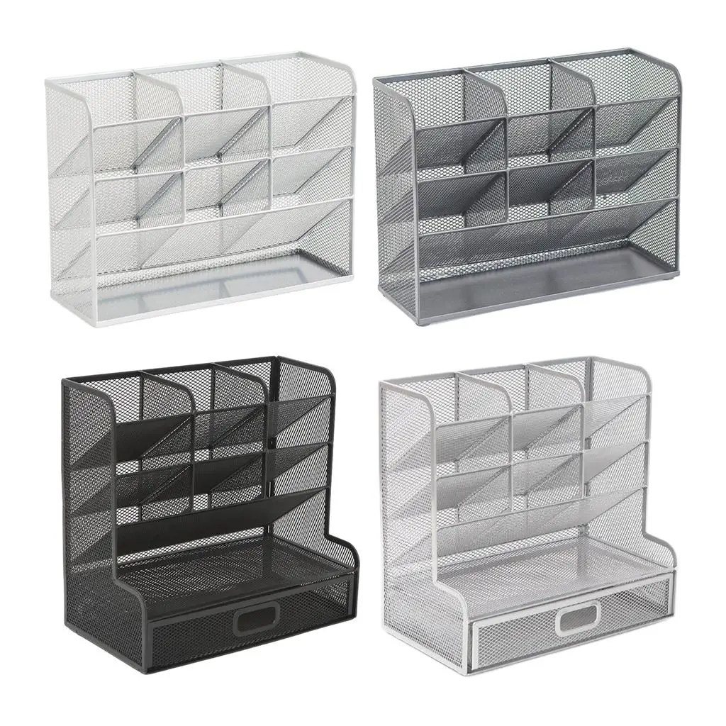 Creative Pen Organizer, Display Boxes Desk Organizer Metal Mesh Storage Box Pencil Pen Holder