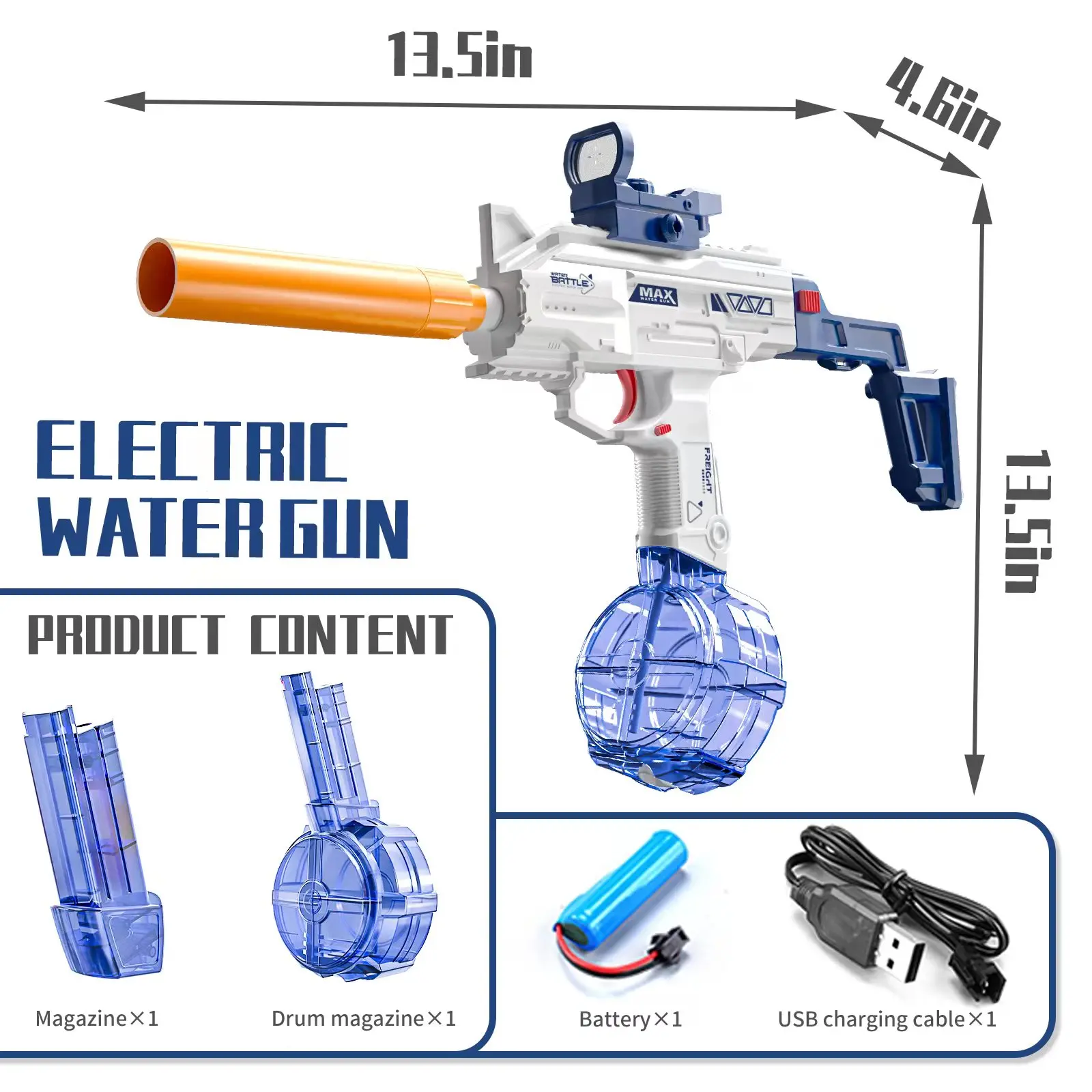 UZI SMG Water Gun Electric Pistol Shooting Toy Gun Full Automatic Summer Pool Beach Toy For Kids Children Boys Girls Adult