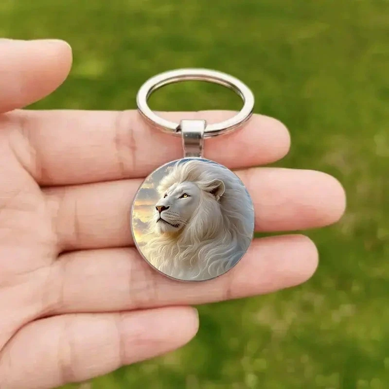 موضة الأسد الأبيض مفتاح سلسلة امرأة حقيبة كيرينغ الزفاف حلية رائعة الوقت جوهرة زوجين المفاتيح قلادة عقد دي اي واي هدية K162 #5