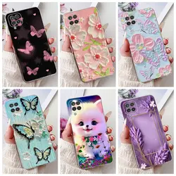 For Samsung Galaxy A12 M12 F12 A32 4G 5G Case Butterfly Flower Soft Silicon TPU Phone Funda Shell For SamsungA12 A 32 Phone Bags