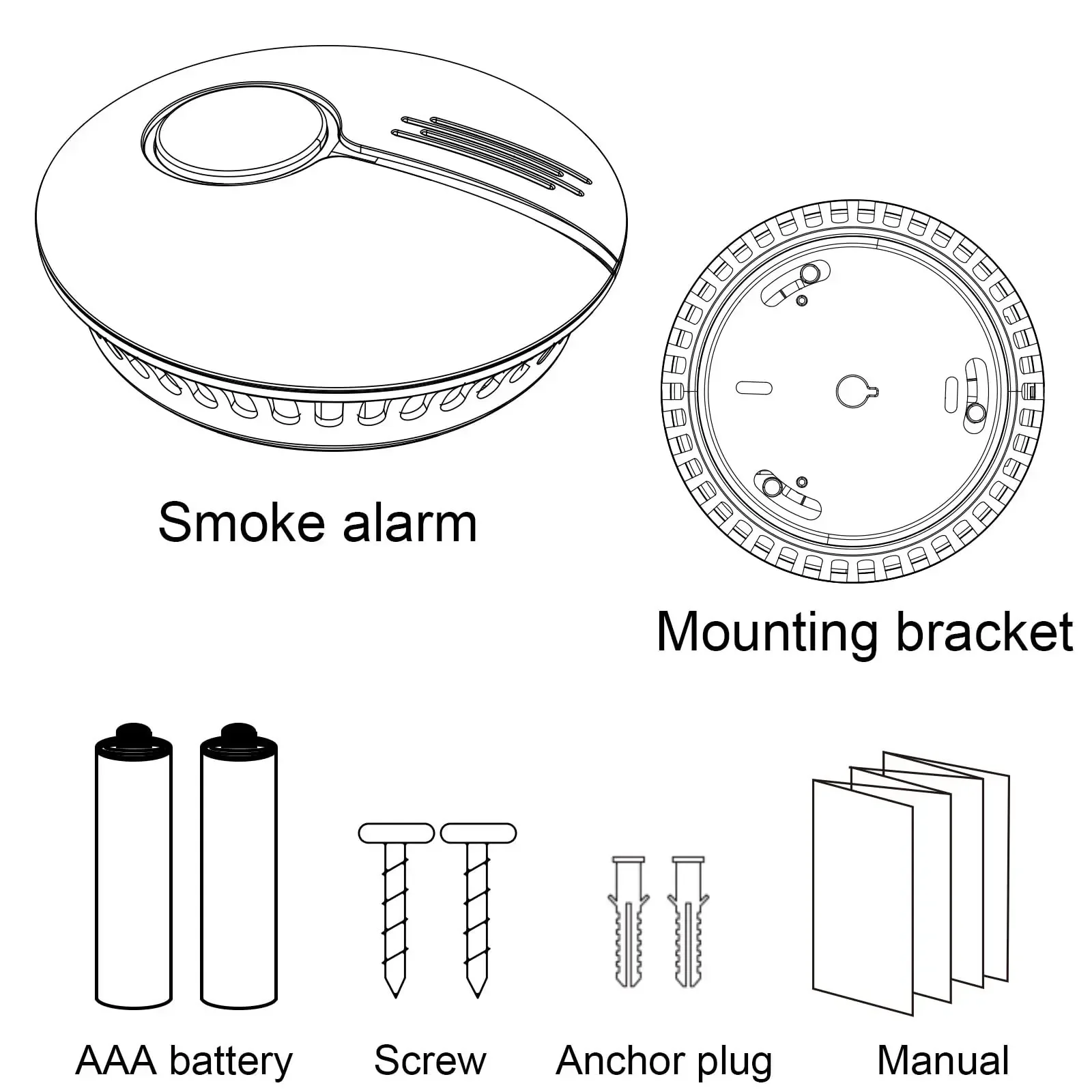 Independent Smoke Alarm, Fire Alarm Smoke Detector Sensor For Home Office Security Smoke Alarm Fire Protection Battery Powered