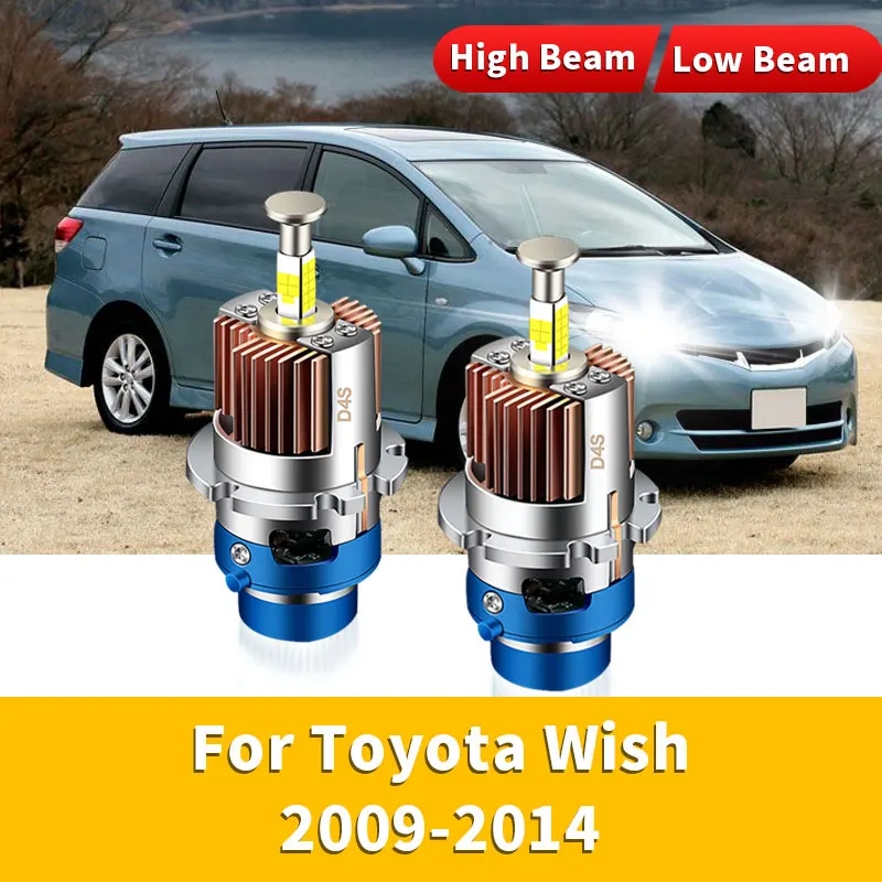 2Pcs Canbus 360 LED Headlight HID Bulbs Xenon Replacement Super Bright Turbo High Low Beam For Toyota Wish 2009 2010 2011-2014