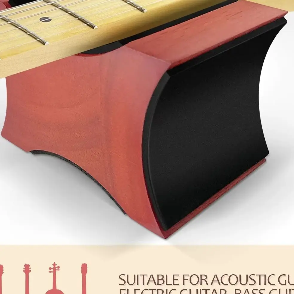 وسادة دعم رقبة الجيتار قابلة للتعديل - خشب الماهوجني، إعدادين للارتفاع، للجيتار الكهربائي/الصوتي، الجهير، المندولين - Luthier #3