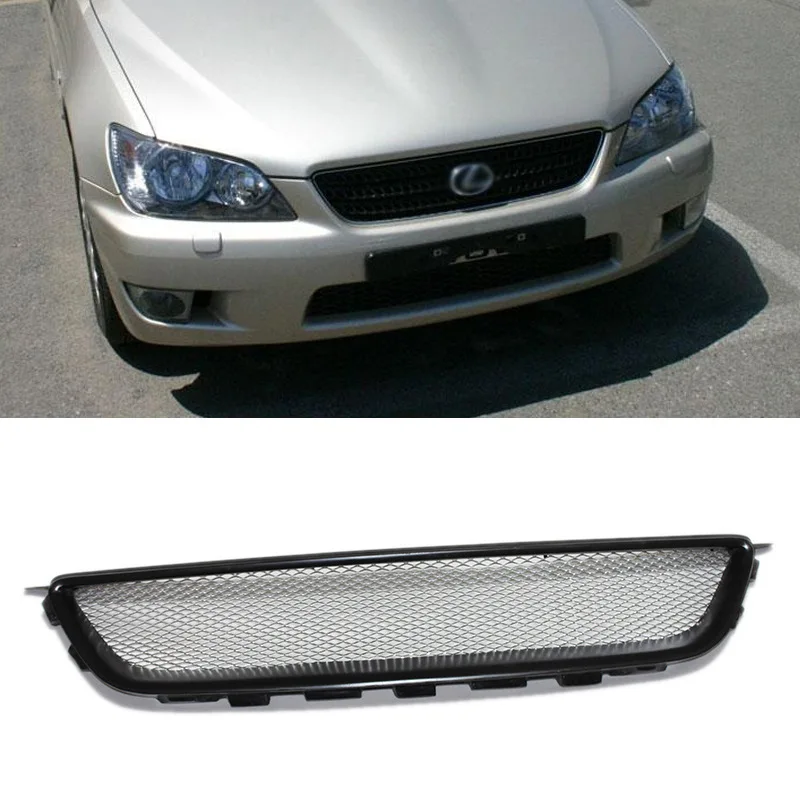 For 1999-2004 IS200 Altezza TRD Style Front Double Kidney Racing Grilles Bumpers Body Kit Hood Gloss Black Car Accessories