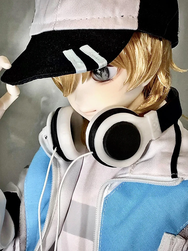 D09-P329 children handmade toy 1/6 1/4 1/3 bjd Doll Accessories photo props mixed color white black pink headset 1pcs