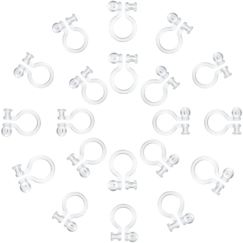 

100 шт., 4 стиля, компоненты для сережек из смолы, прозрачный конвертер для клипс, фурнитура для сережек-клипс для сережек «сделай сам», без пирсинга