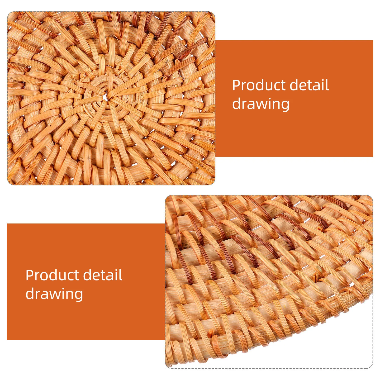 

1 pc Woven Rattan Heat-Resistant Coaster Insulated Table Mat For Scratch Oil Stain Protection Non-Slip Pot Pad Household Bowl