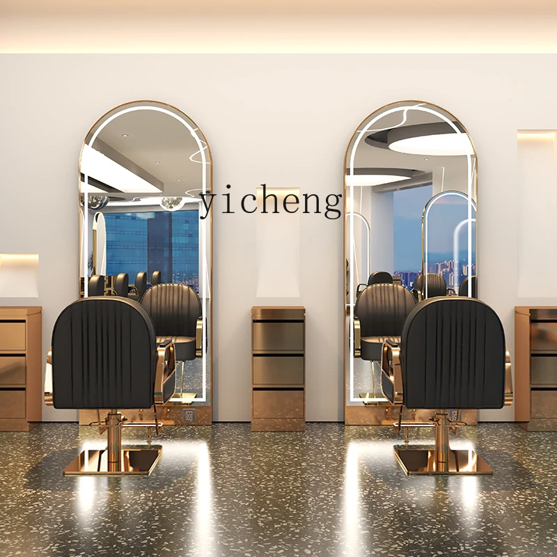 ZZ special barber shop single and double-sided mirror table floor-to-ceiling wall mirror touch hair salon