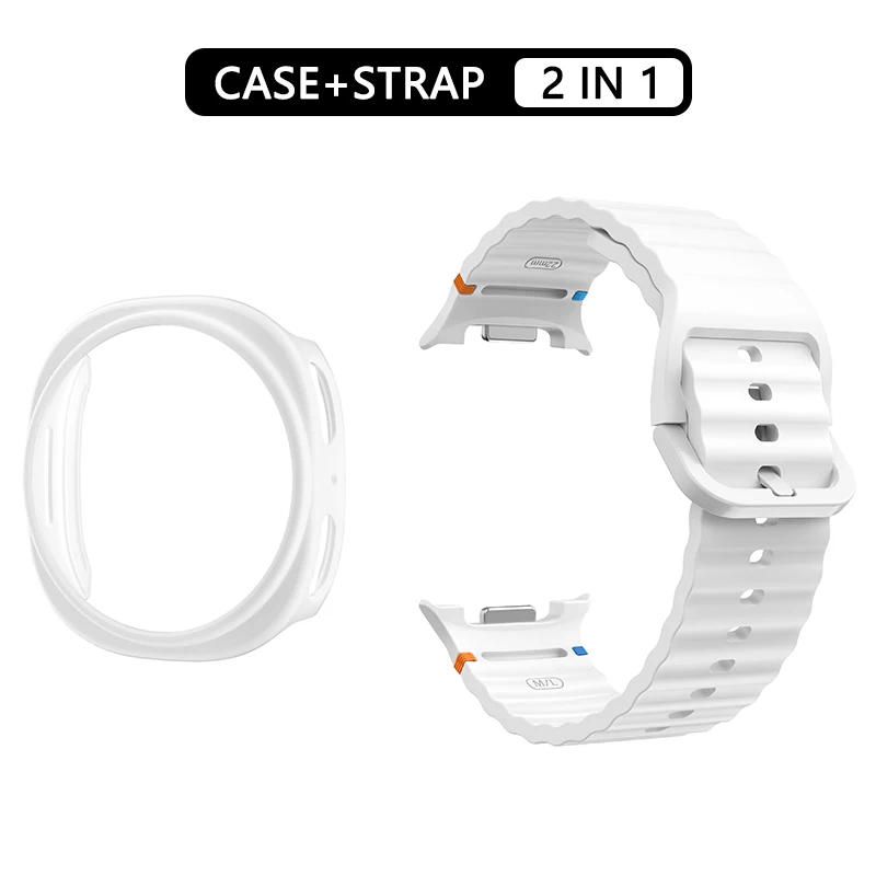 Hohlgehäuse + offizielles Silikonband für Samsung Galaxy Watch 8 Armband Zubehör Sportarmband Correa Galaxy Watch 8 40 mm 44 mm – Detail 2