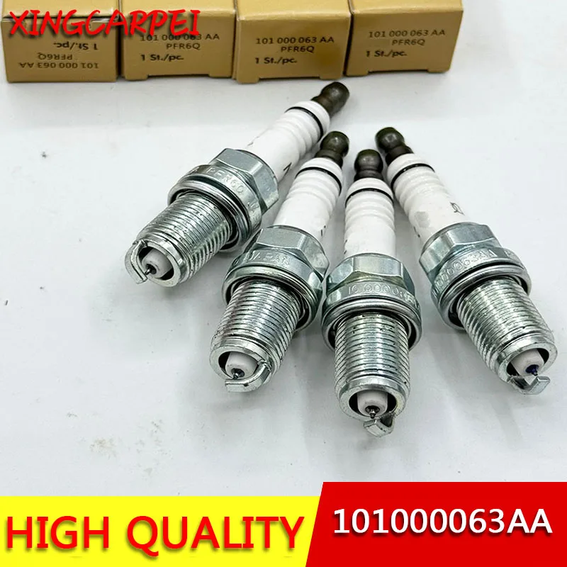 4pcs PFR6Q 101000063AA Spark Plugs Fit For Volkswagen V W Golf Jetta Fit For Audi TT A