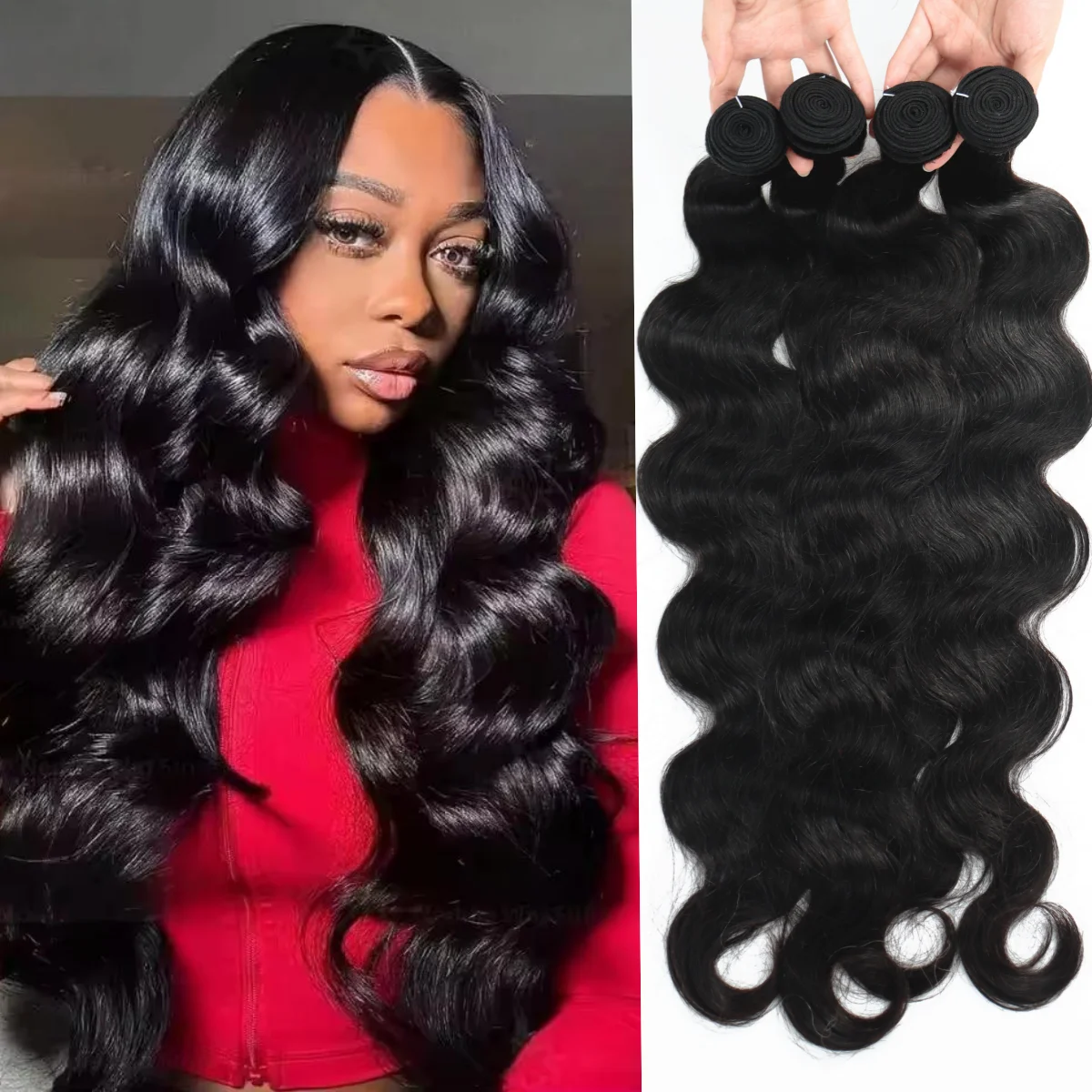 

30, 40-дюймовые пучки объемных волн, человеческие волосы, 100% человеческие волосы, 1/4/5/6 пучков, бразильские пучки волос Remy Virgin, плетение наращивания