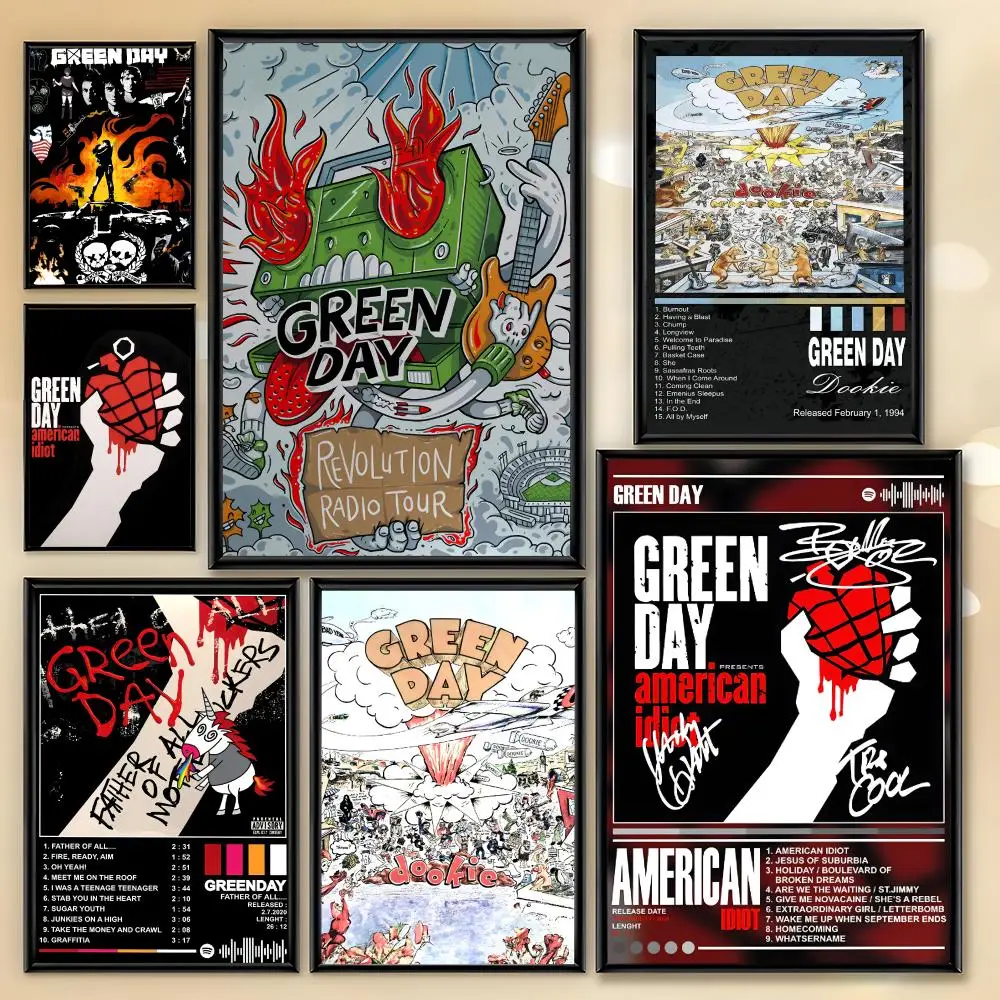 Green D-Day Vintage Poster HD Art Sticky Wall Room Decor Home Waterproof Home Living Bar Aesthetic Decoration