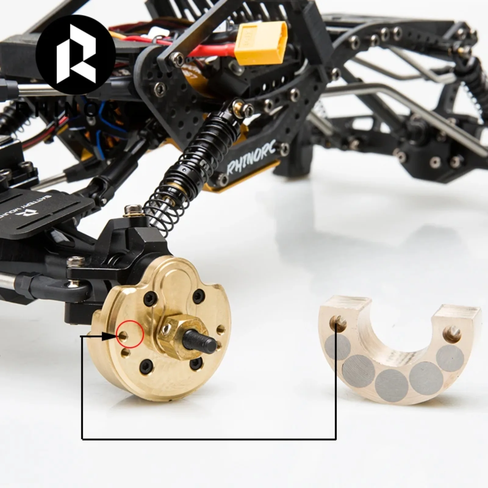 12.8 มม.ทองเหลืองเหล็กทังสเตน Counterweight 242g สําหรับ Rhino Capra เพลา Anti-Overturn RC รถปีนเขา