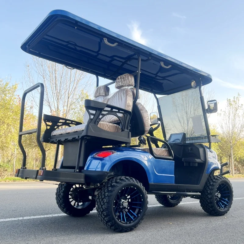 High Quality 4 6 Seater Electric Golf Cart 4000W 5000W Off-Road Scooter Folding Seat Customized Travel 4 Wheel Electric Cart